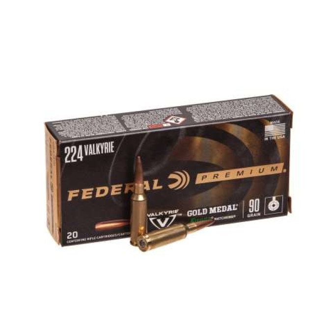 Патрон нарезной Federal Gold Medal SIERRA MATCHKING HPBT 224 Valkyrie 90GR (5.83гр)