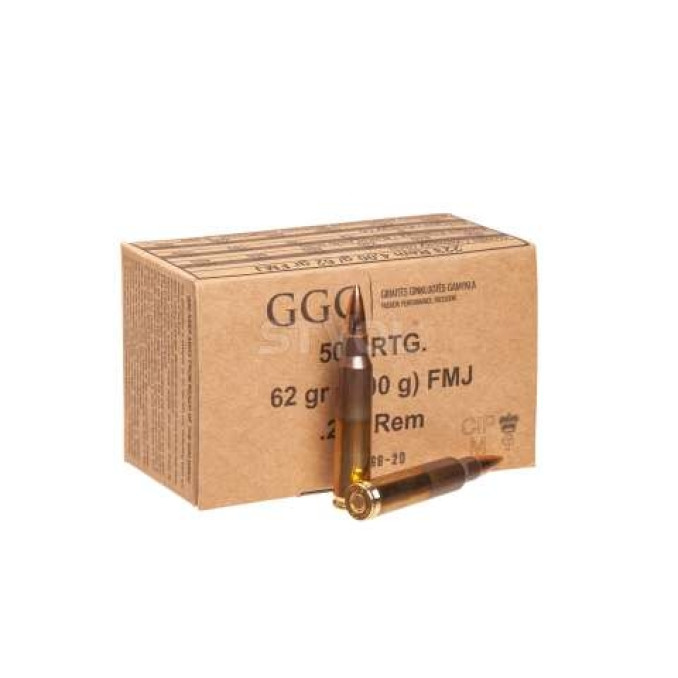 Патрон нарізний GGG кал.223Rem FMJ 62gr, 4,02г