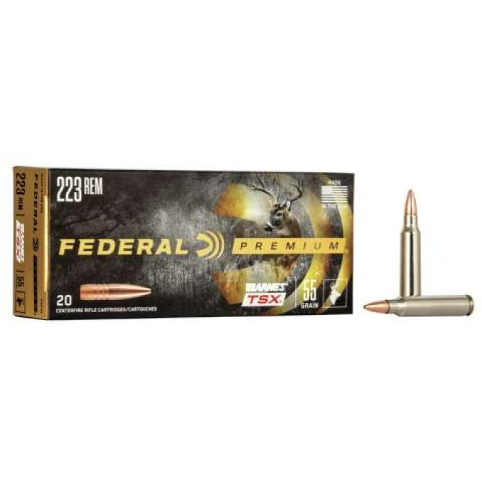 Патрон нарізний Federal V•Shok, 223 Rem, куля 55GR , BARNES TSX