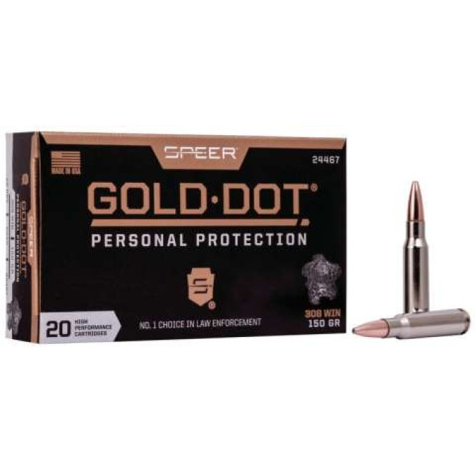 Патрон нарезной SPEER Gold Dot Rifle Personal Protection,308 Win,150GR (9,7 г),GDSP