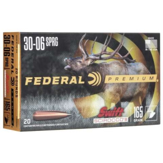 Патрон нарізний Federal V Shock, 30-06, 165GR (10,7 гр), Swift Scirocco II
