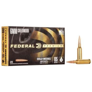 Патрон нарізний Federal Gold Medal, 6mm Creedmoor, 105GR (6,8 гр), Berger Hybrid
