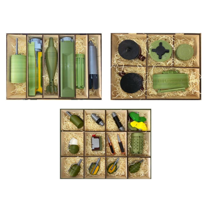 Набір із 3х комплектів макетів вибухонебезпечних предметів