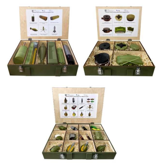 Набір із 3х комплектів макетів вибухонебезпечних предметів
